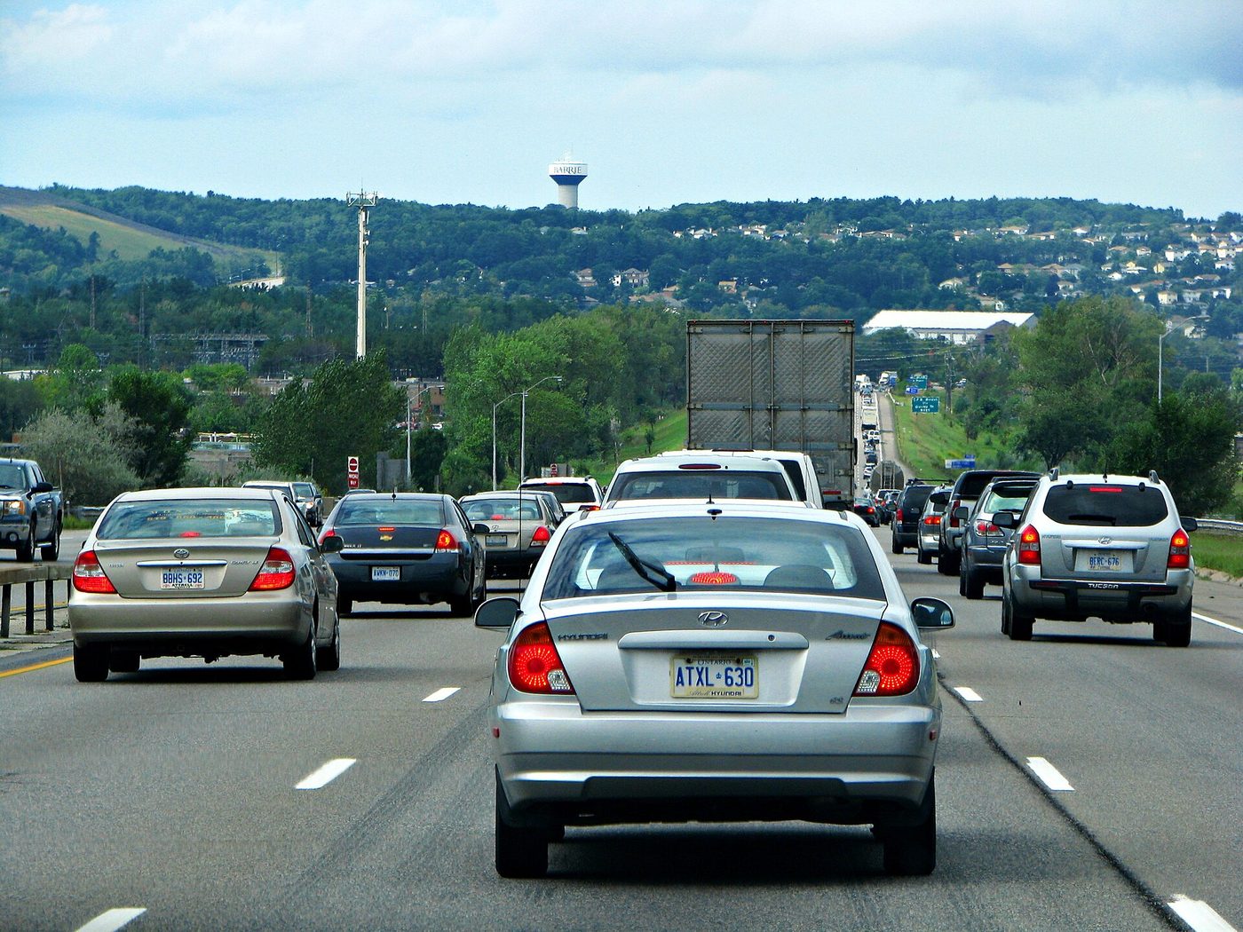 Highway 400 through Barrie, cottage-run traffic