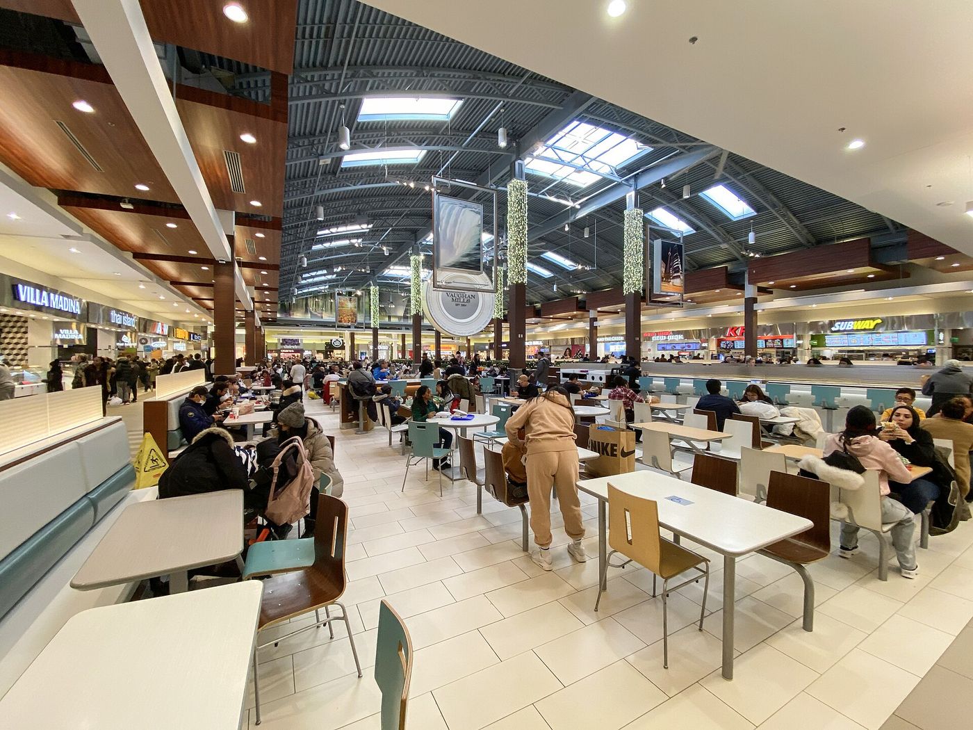 Vaughan Mills Roadside Picnic food court under the skylights